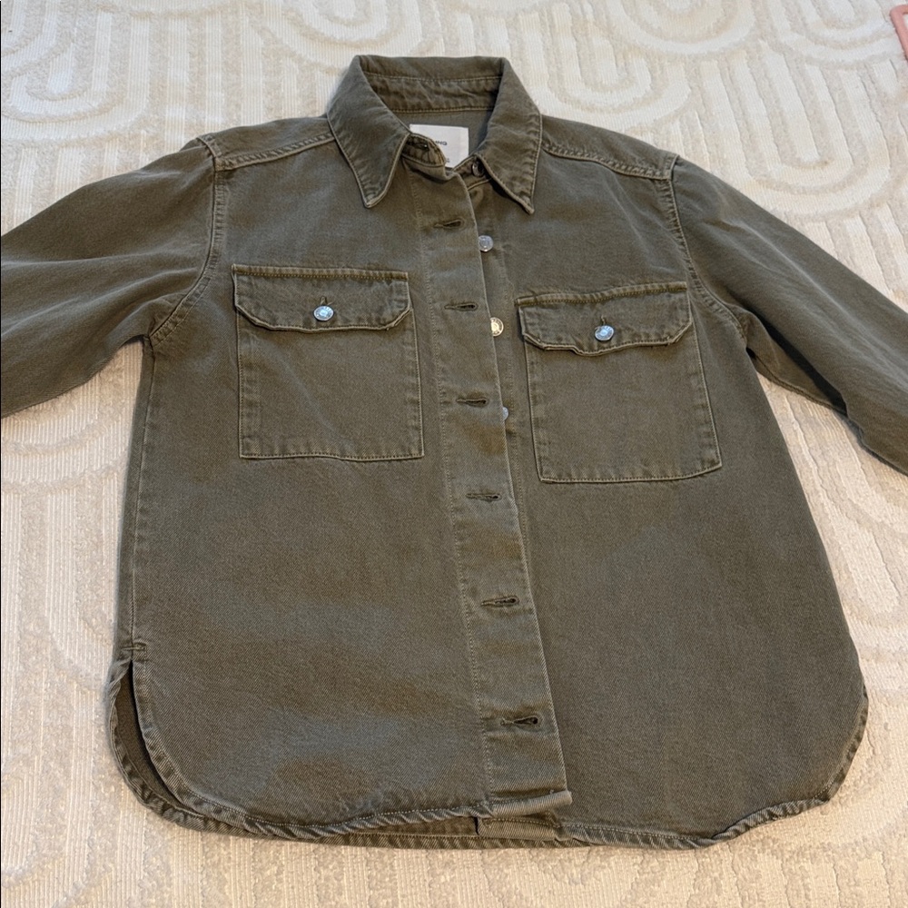 mango olive denim jacket